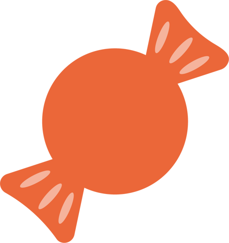 An image of a sweet in an orange wrapper